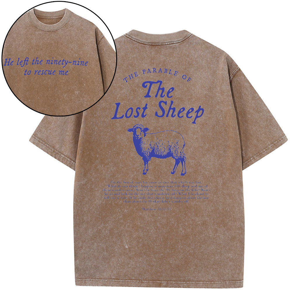 The Lost Sheep Christian Washed T-Shirt