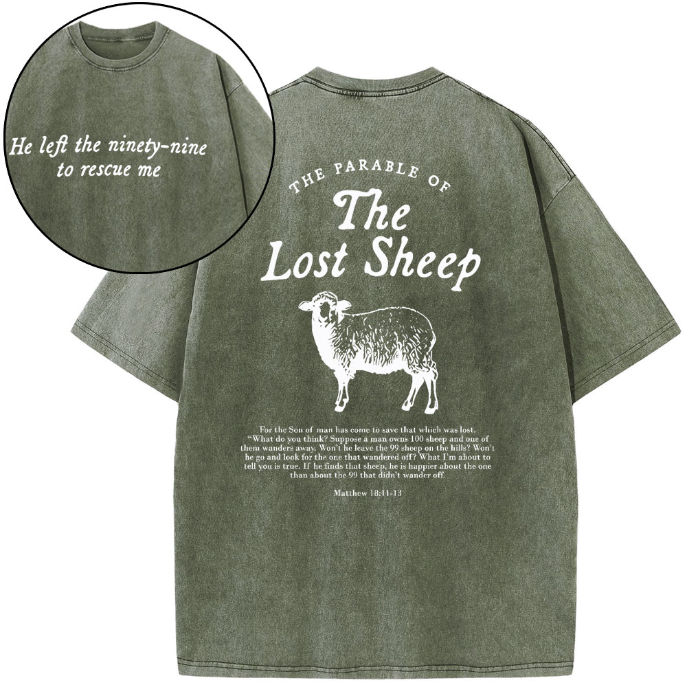 The Lost Sheep Christian Washed T-Shirt