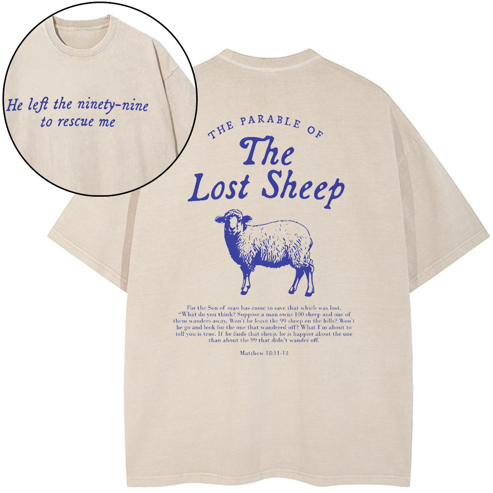 The Lost Sheep Christian Washed T-Shirt