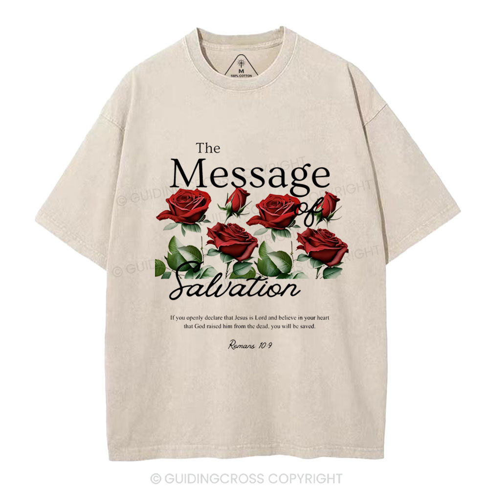 The Message Of Salvation Christian Washed T-Shirt