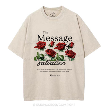 The Message Of Salvation Christian Washed T-Shirt
