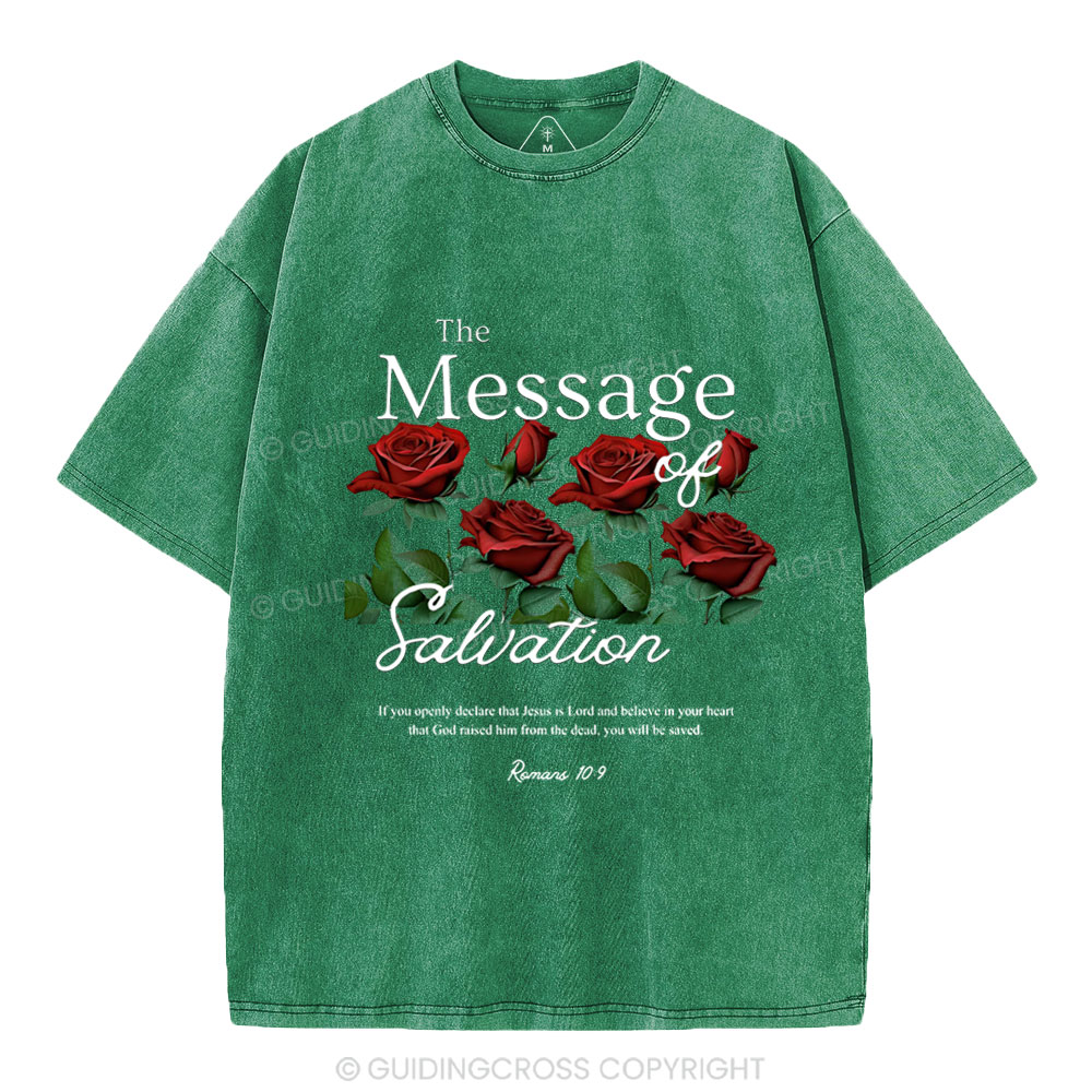 The Message Of Salvation Christian Washed T-Shirt