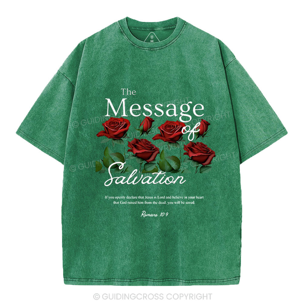 The Message Of Salvation Christian Washed T-Shirt