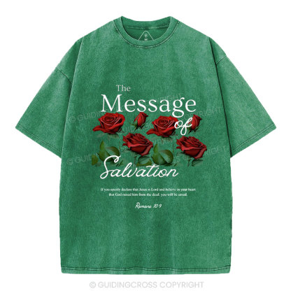 The Message Of Salvation Christian Washed T-Shirt