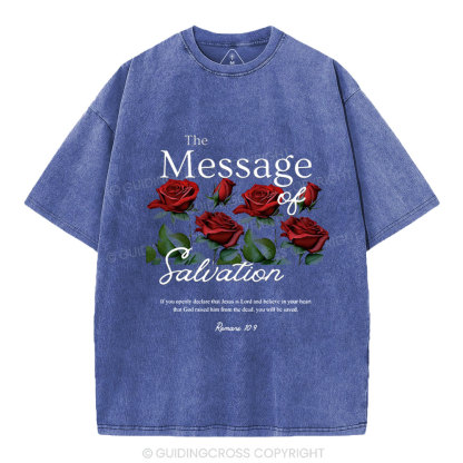 The Message Of Salvation Christian Washed T-Shirt