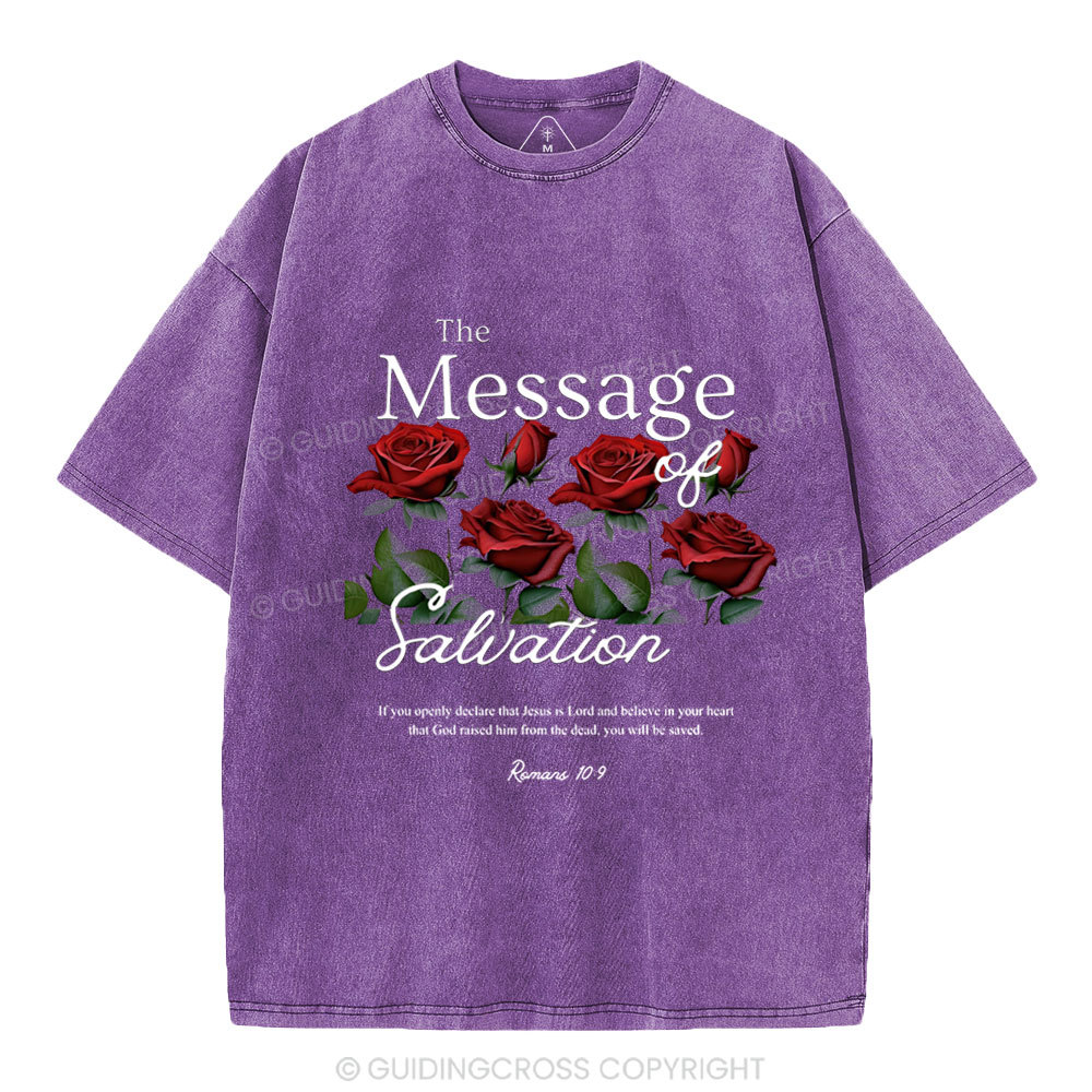 The Message Of Salvation Christian Washed T-Shirt