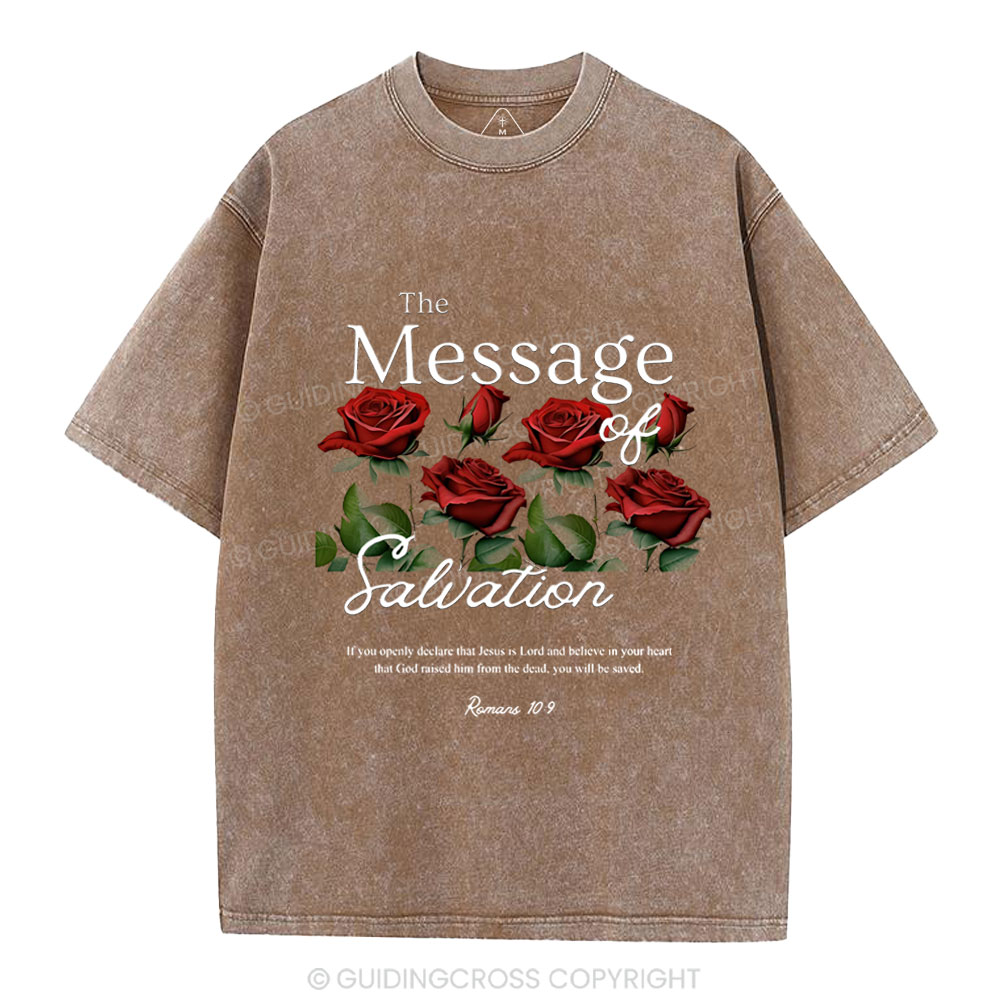 The Message Of Salvation Christian Washed T-Shirt