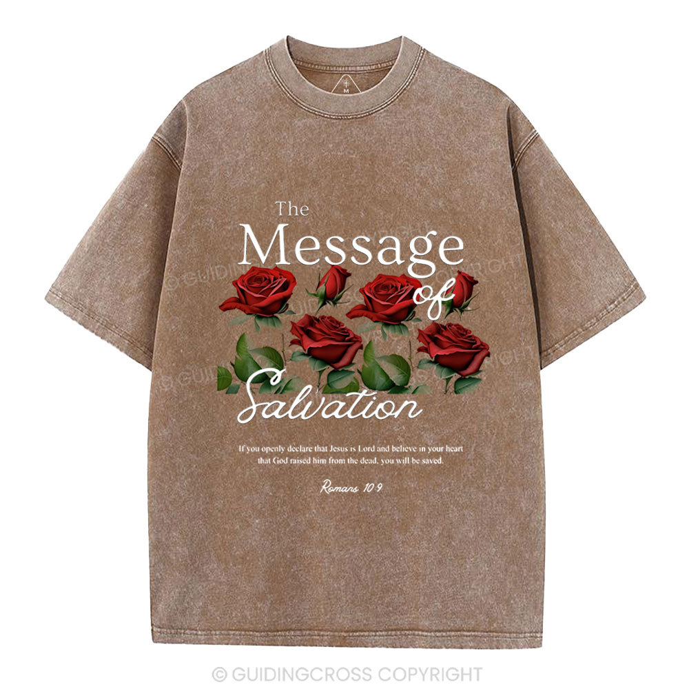 The Message Of Salvation Christian Washed T-Shirt