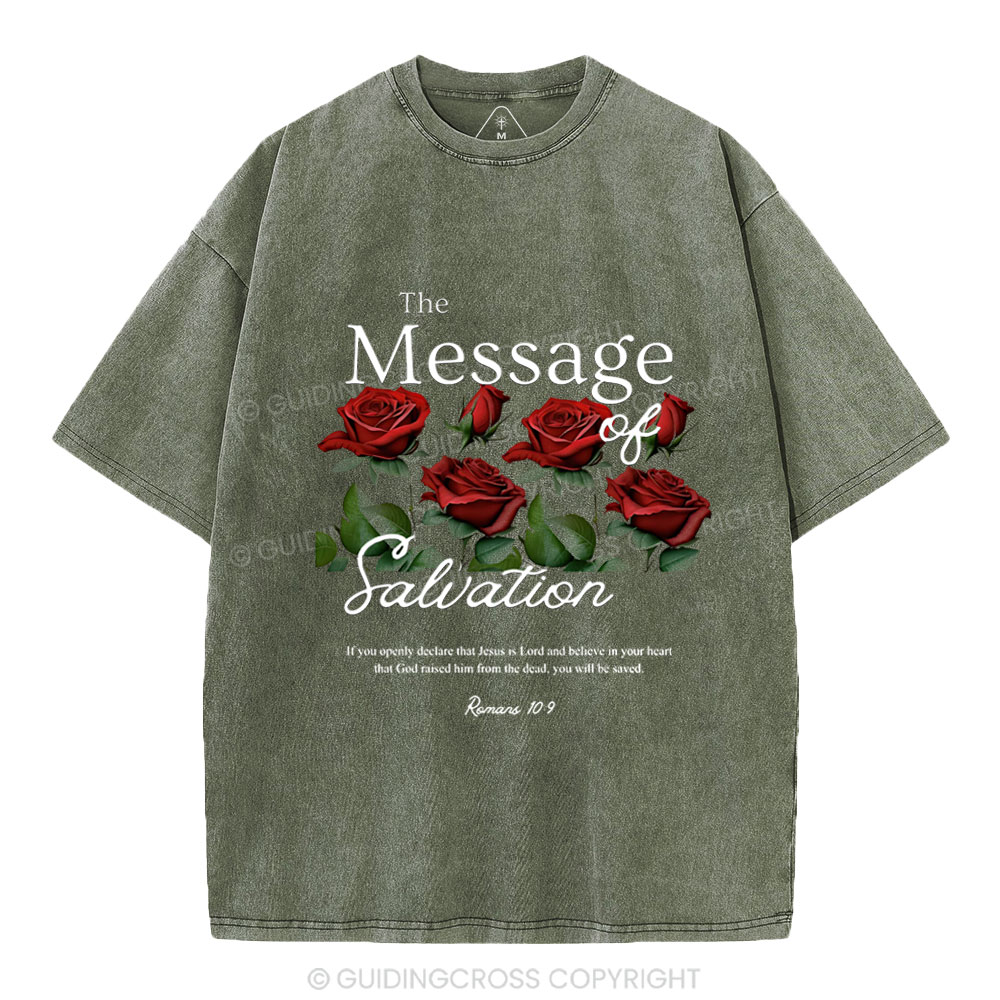 The Message Of Salvation Christian Washed T-Shirt