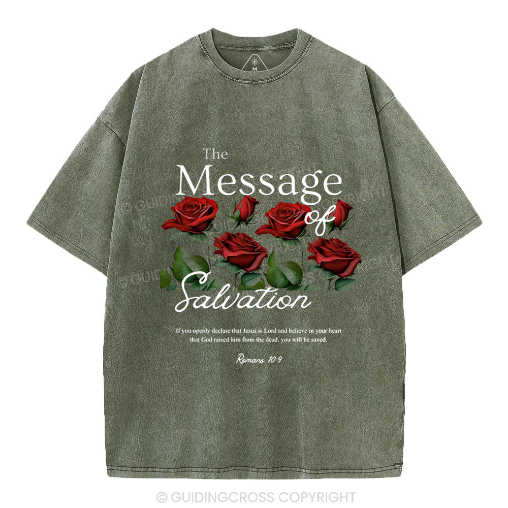 The Message Of Salvation Christian Washed T-Shirt