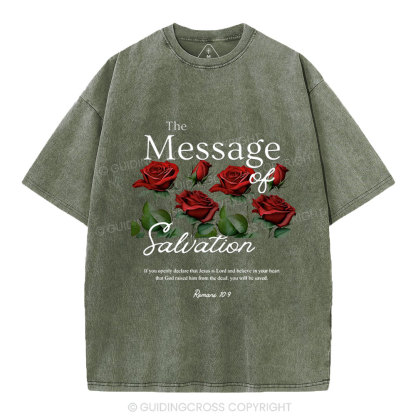 The Message Of Salvation Christian Washed T-Shirt