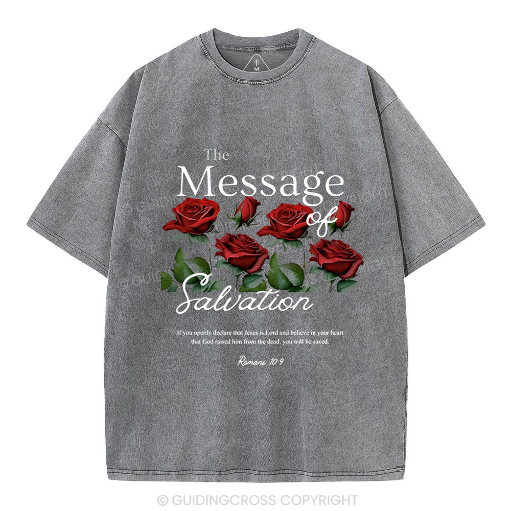 The Message Of Salvation Christian Washed T-Shirt