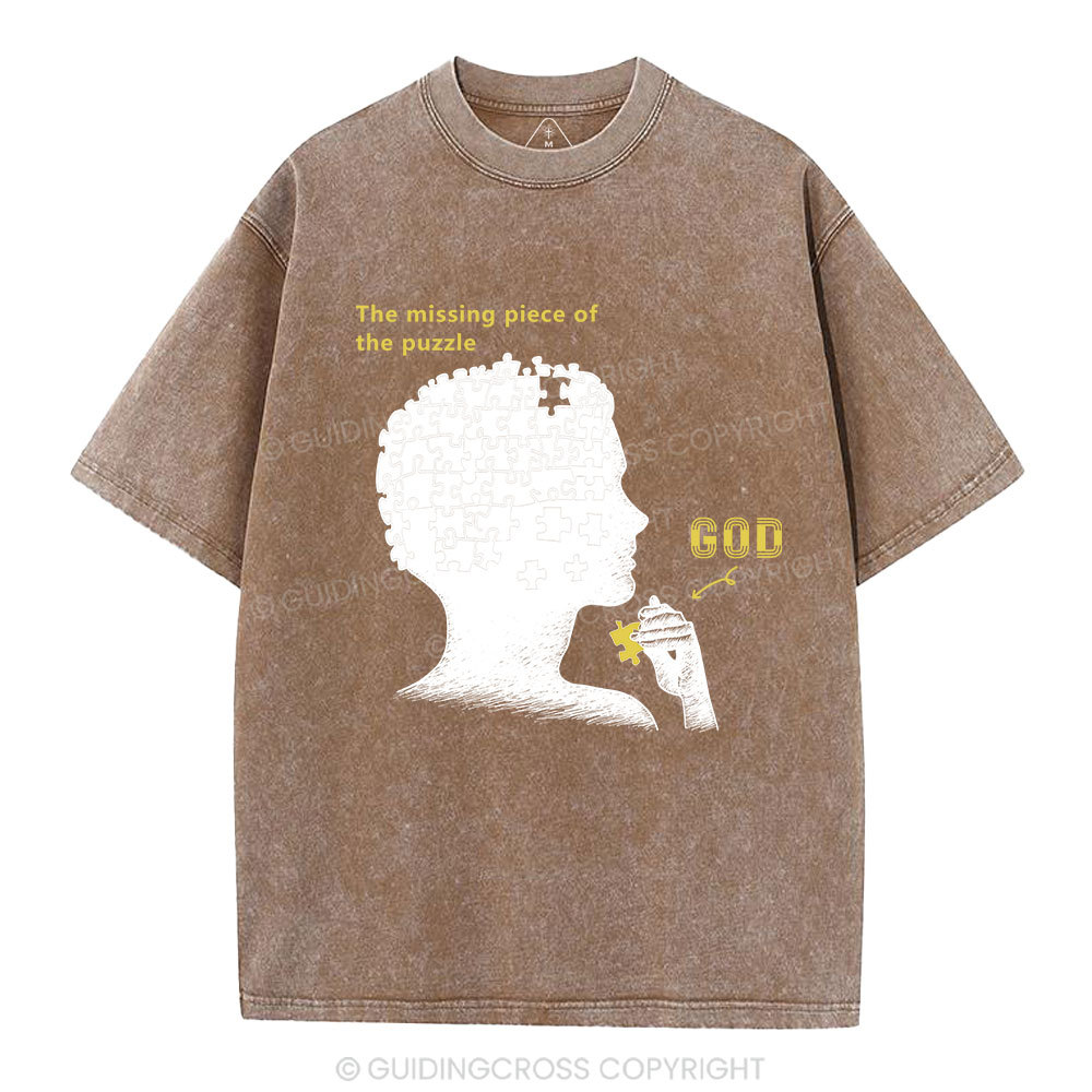 The Missing Piece Of The Puzzle Christian Washed T-Shirt