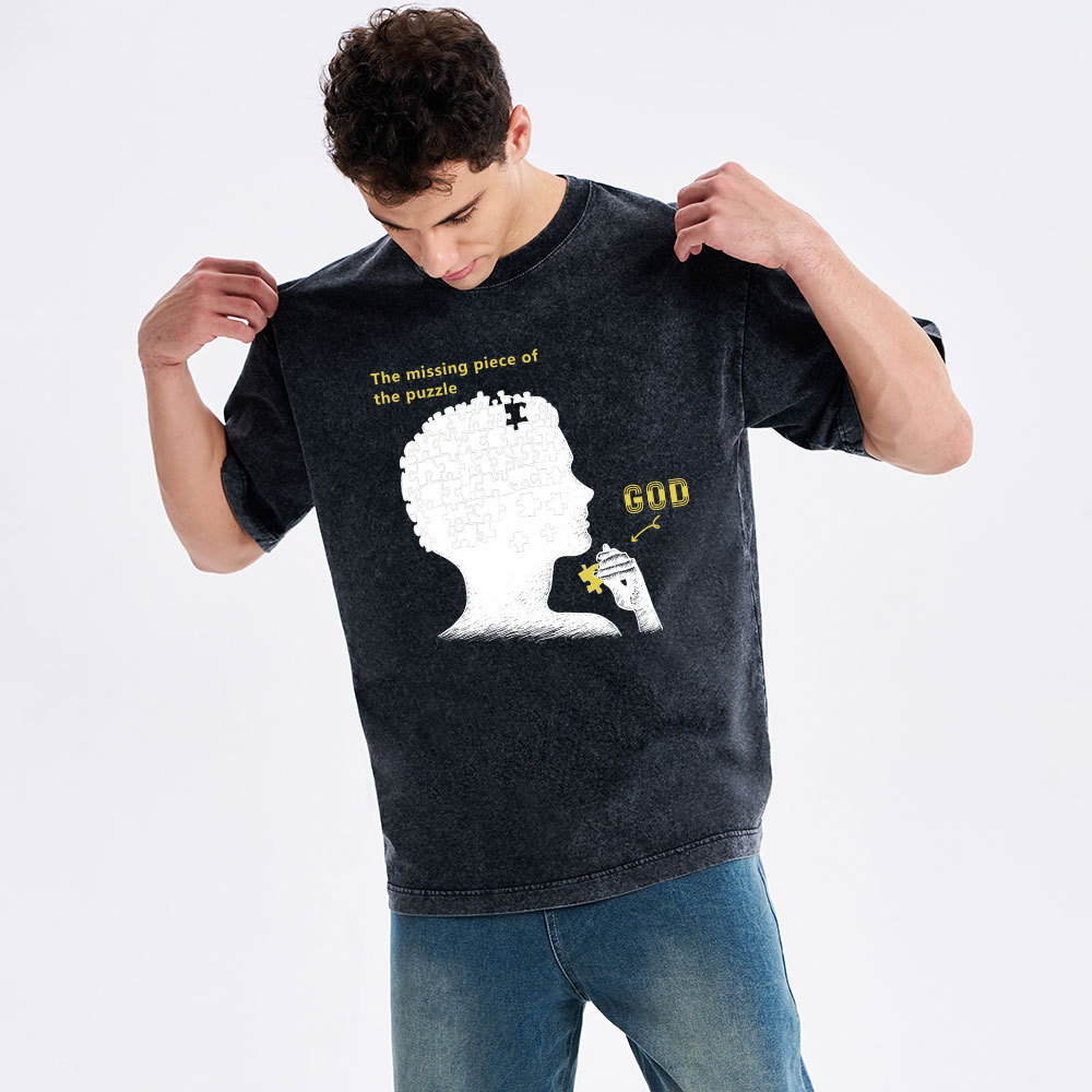 The Missing Piece Of The Puzzle Christian Washed T-Shirt