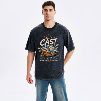 The Net On The Right Side Of THe Boat Christian Washed T-Shirt
