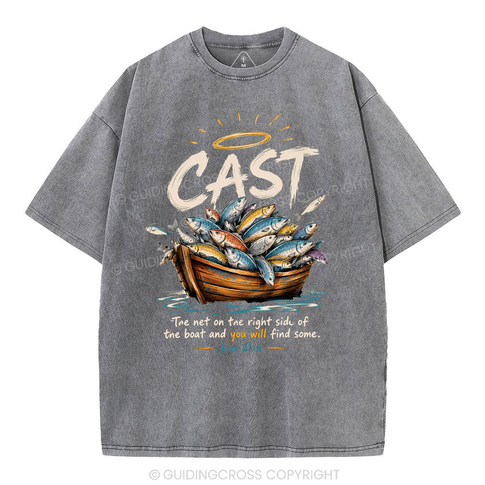 The Net On The Right Side Of THe Boat Christian Washed T-Shirt