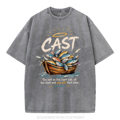The Net On The Right Side Of THe Boat Christian Washed T-Shirt