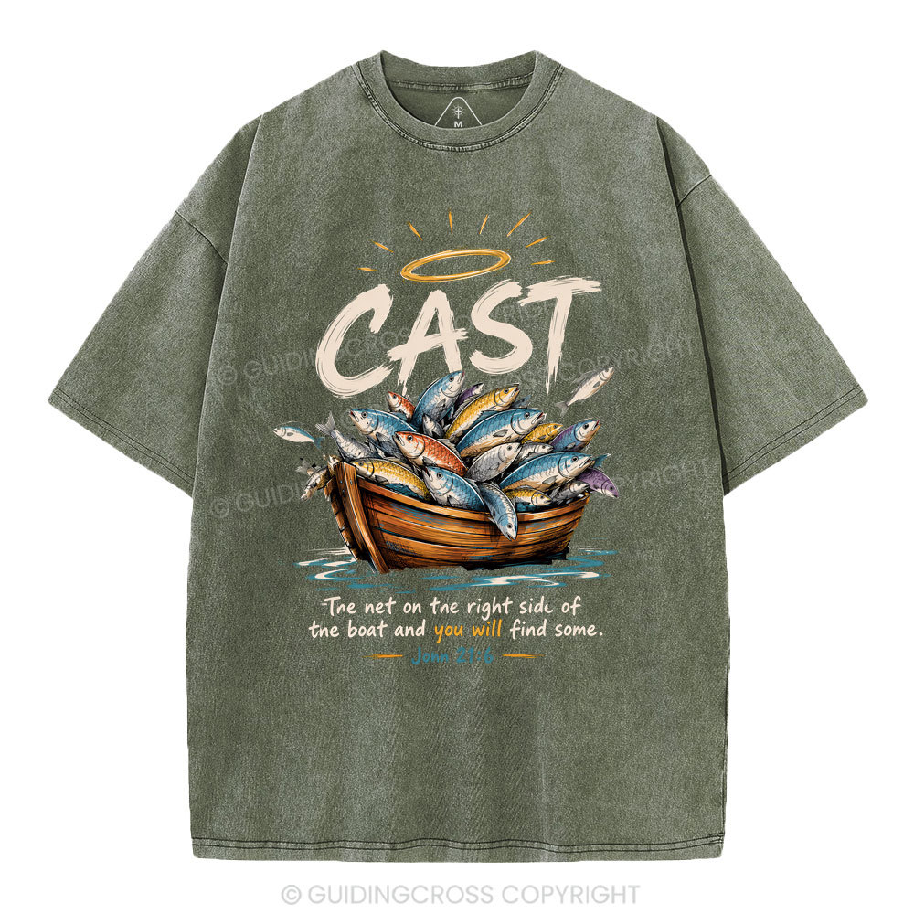 The Net On The Right Side Of THe Boat Christian Washed T-Shirt