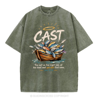 The Net On The Right Side Of THe Boat Christian Washed T-Shirt