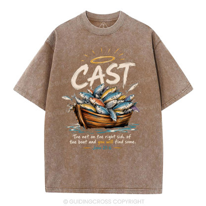 The Net On The Right Side Of THe Boat Christian Washed T-Shirt