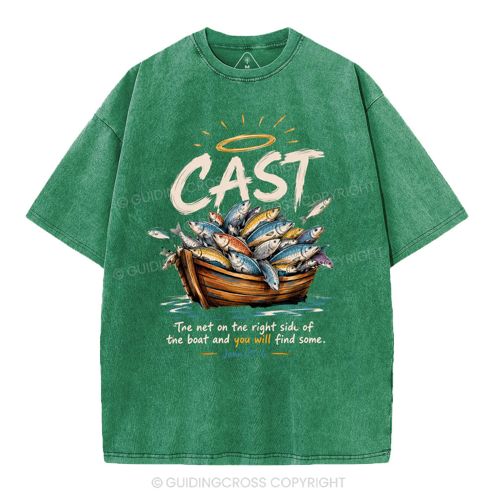 The Net On The Right Side Of THe Boat Christian Washed T-Shirt