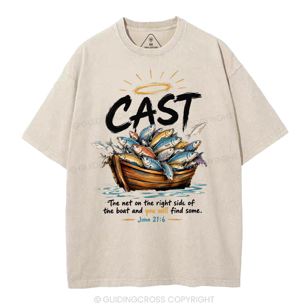 The Net On The Right Side Of THe Boat Christian Washed T-Shirt