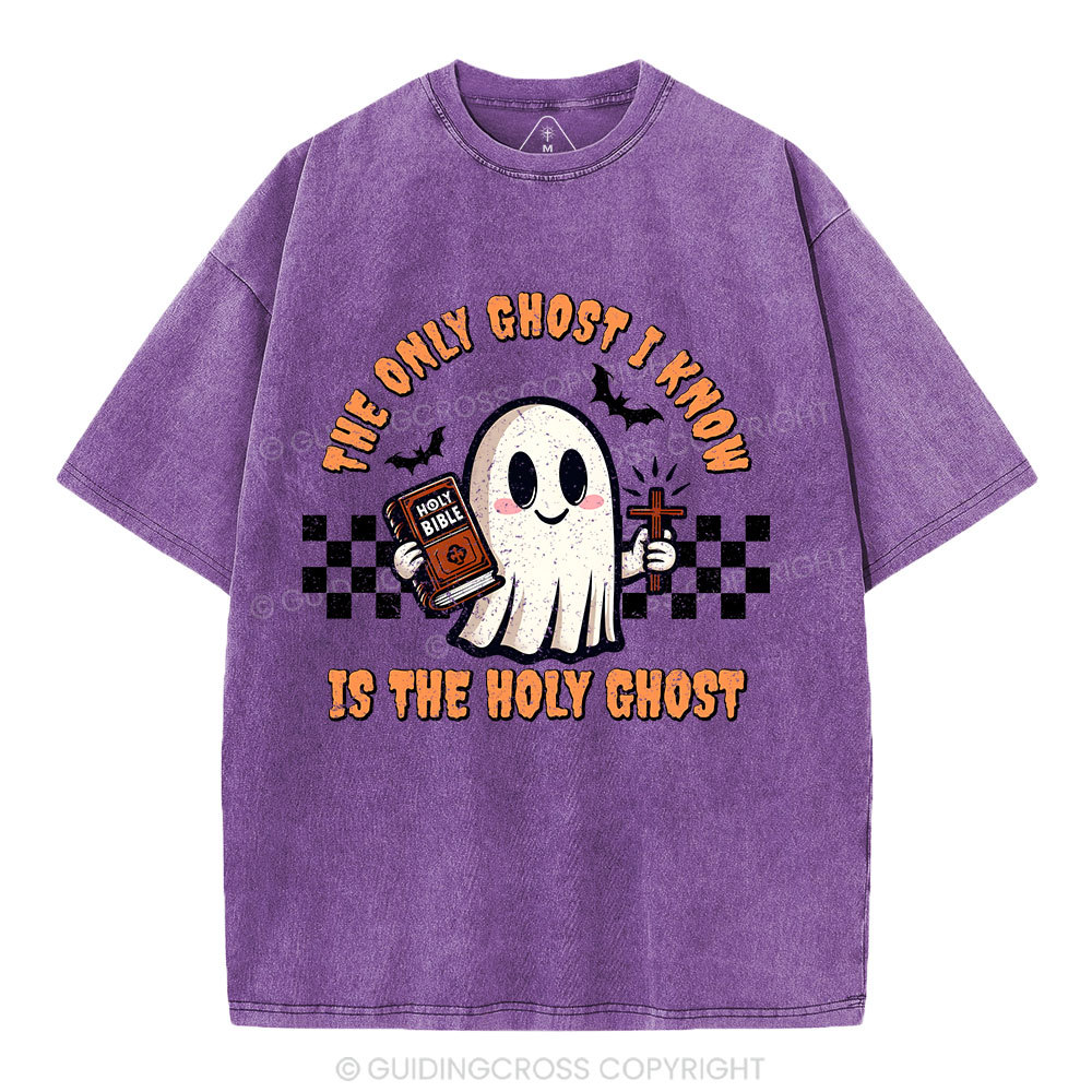 The Only Ghost I Know Is The Holy Ghost Christian Washed T-Shirt