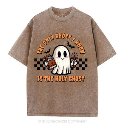 The Only Ghost I Know Is The Holy Ghost Christian Washed T-Shirt