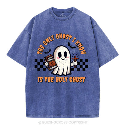 The Only Ghost I Know Is The Holy Ghost Christian Washed T-Shirt