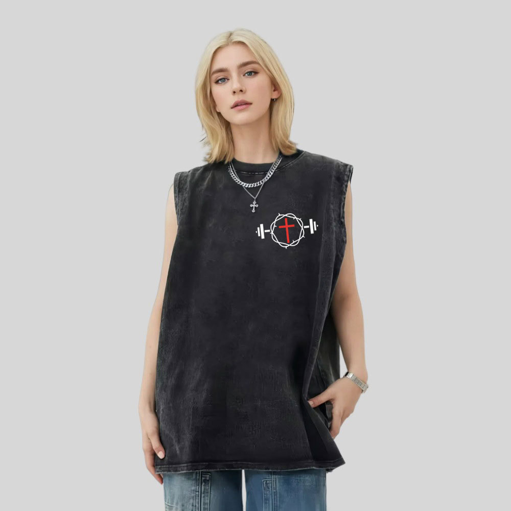 The Original Deadlift Christian Washed Tank Top