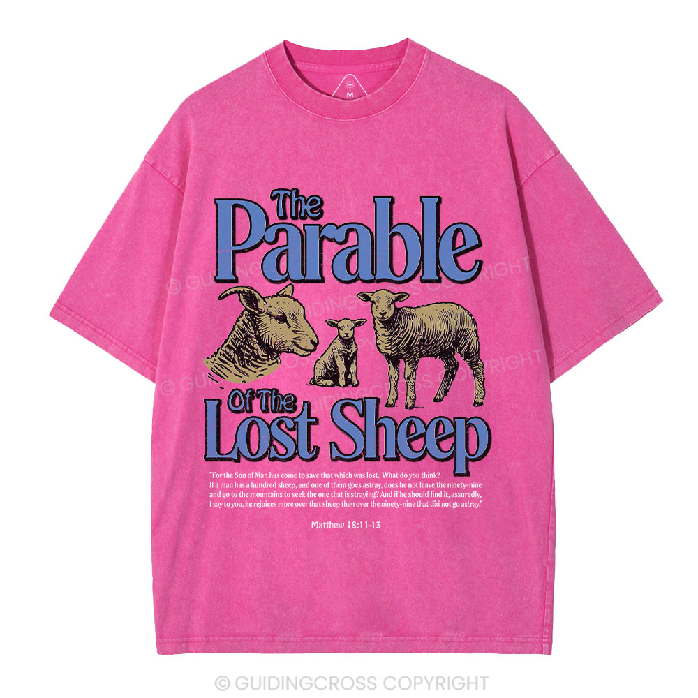 The Parable Of The Lost Sheep Christian Washed T-Shirt