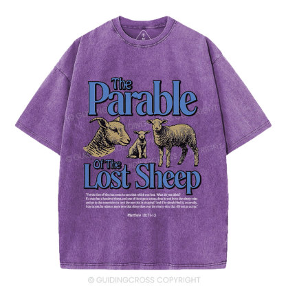 The Parable Of The Lost Sheep Christian Washed T-Shirt