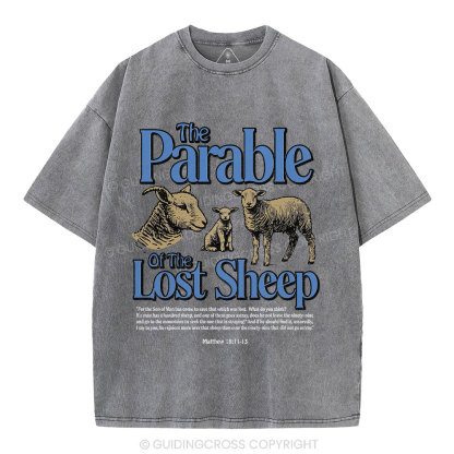 The Parable Of The Lost Sheep Christian Washed T-Shirt