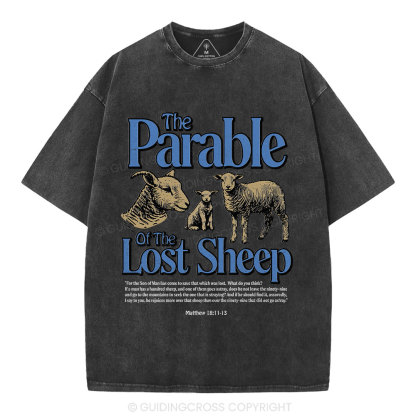 The Parable Of The Lost Sheep Christian Washed T-Shirt