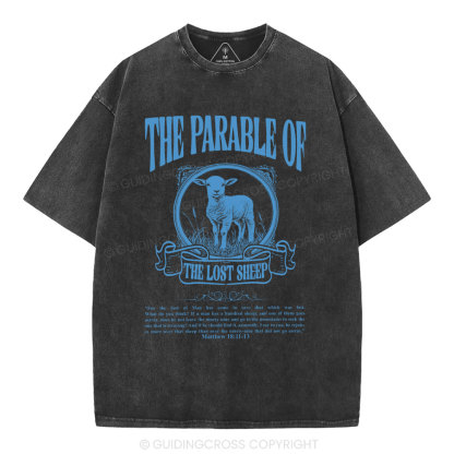 The Parable Of The Lost Sheep Christian Washed T-Shirt