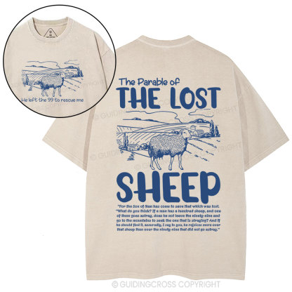 The Parable Of The Lost Sheep Christian Washed T-Shirt