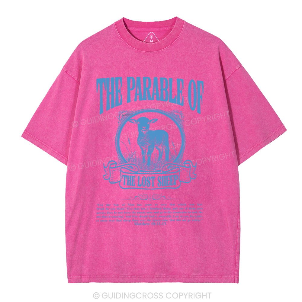 The Parable Of The Lost Sheep Christian Washed T-Shirt