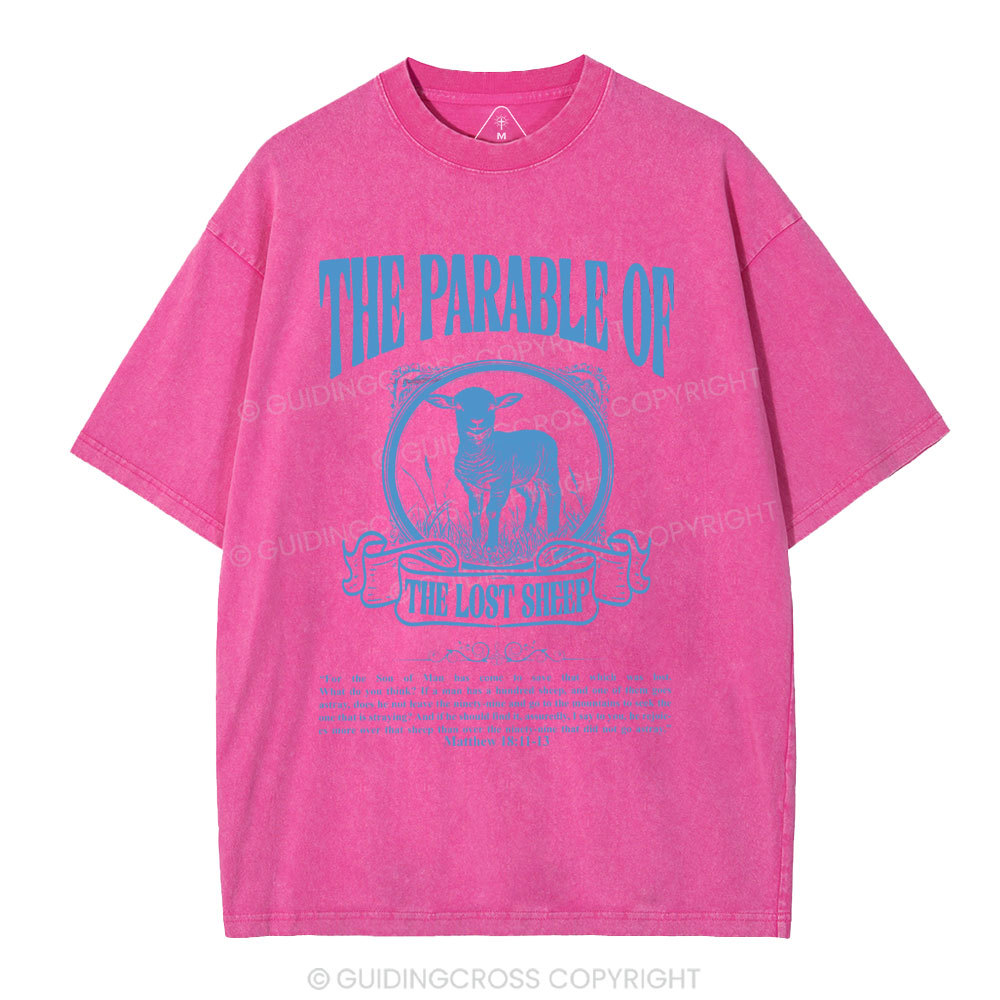 The Parable Of The Lost Sheep Christian Washed T-Shirt