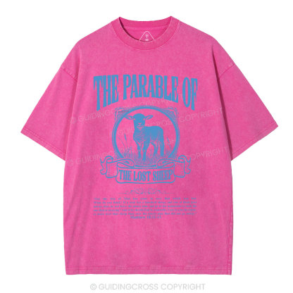 The Parable Of The Lost Sheep Christian Washed T-Shirt