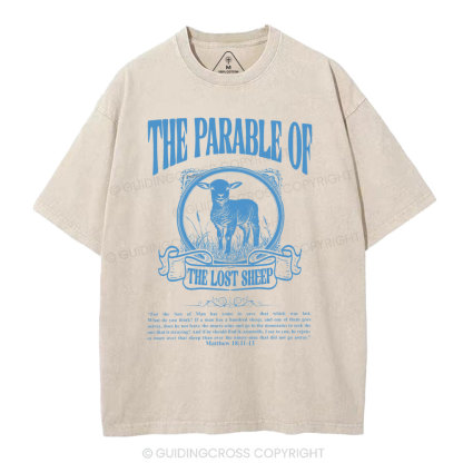 The Parable Of The Lost Sheep Christian Washed T-Shirt