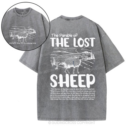 The Parable Of The Lost Sheep Christian Washed T-Shirt