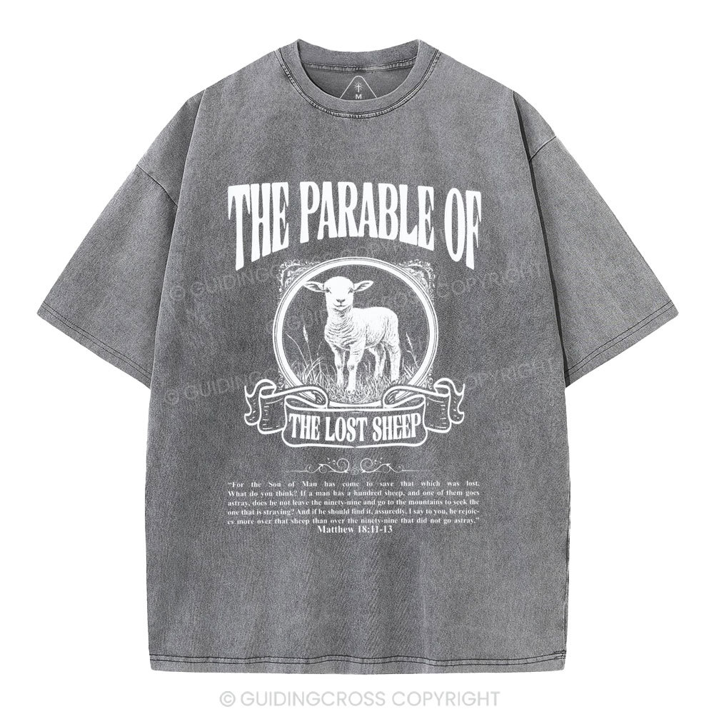 The Parable Of The Lost Sheep Christian Washed T-Shirt