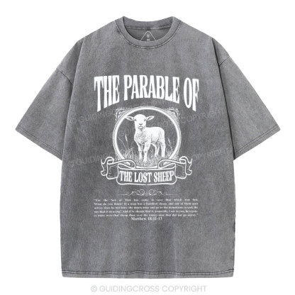 The Parable Of The Lost Sheep Christian Washed T-Shirt