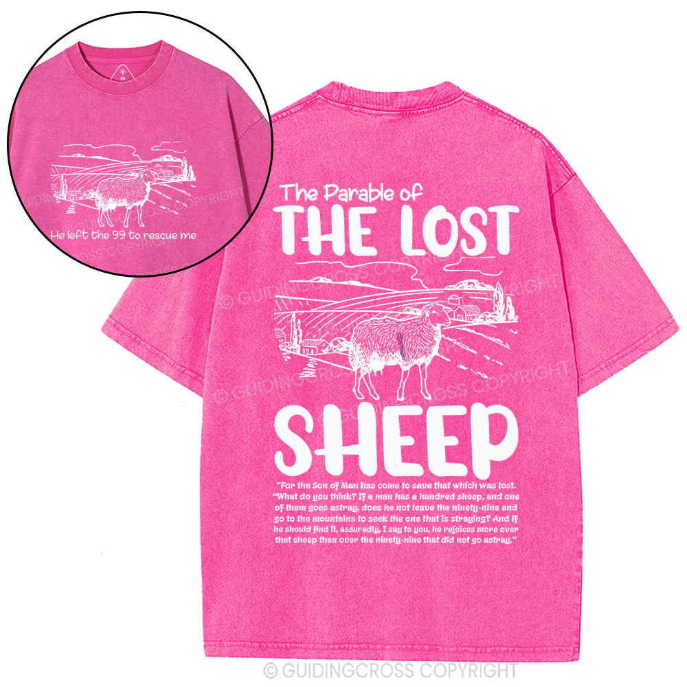 The Parable Of The Lost Sheep Christian Washed T-Shirt