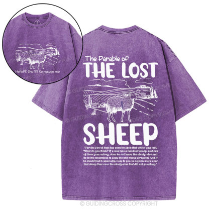 The Parable Of The Lost Sheep Christian Washed T-Shirt