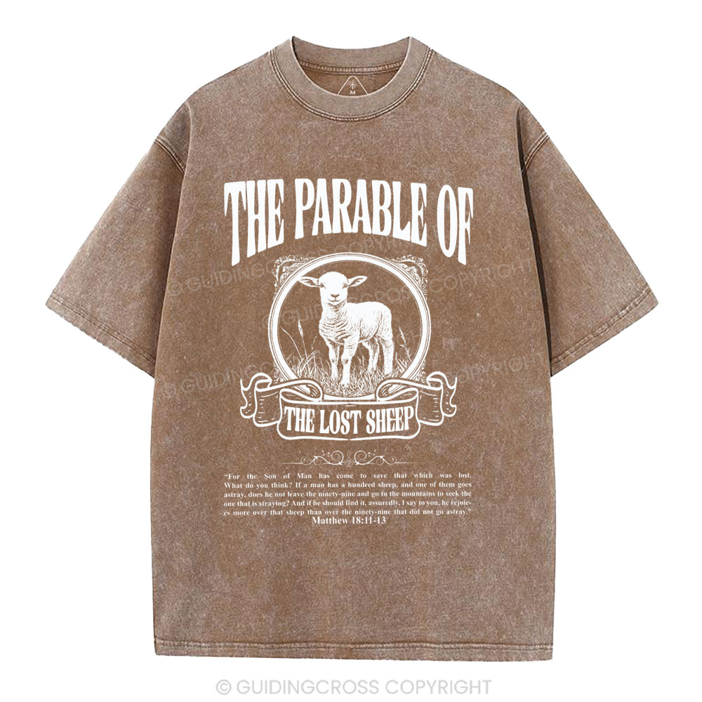 The Parable Of The Lost Sheep Christian Washed T-Shirt