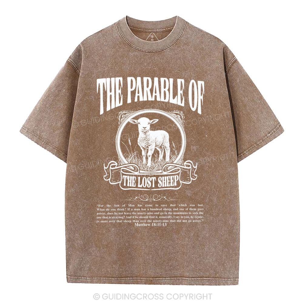 The Parable Of The Lost Sheep Christian Washed T-Shirt