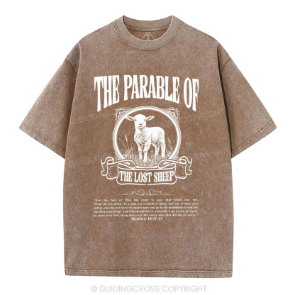 The Parable Of The Lost Sheep Christian Washed T-Shirt