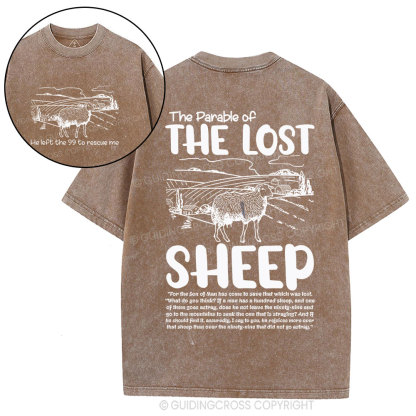 The Parable Of The Lost Sheep Christian Washed T-Shirt