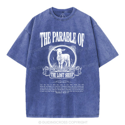 The Parable Of The Lost Sheep Christian Washed T-Shirt